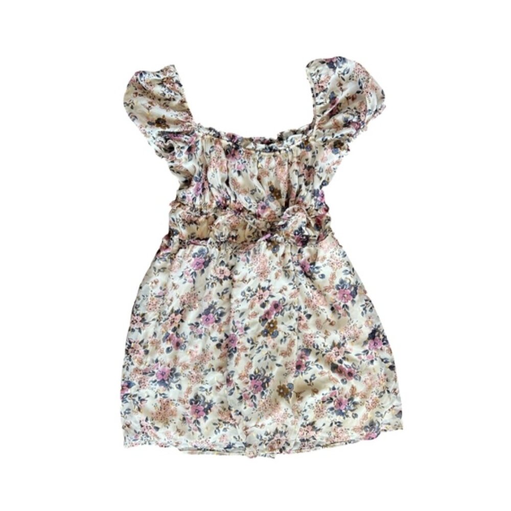 Trixxi Floral Dress with Gold Accents